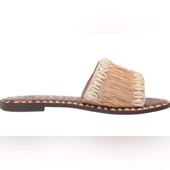 Sam Edelman Sandals Tan Cream Shell - Picture 9 of 9